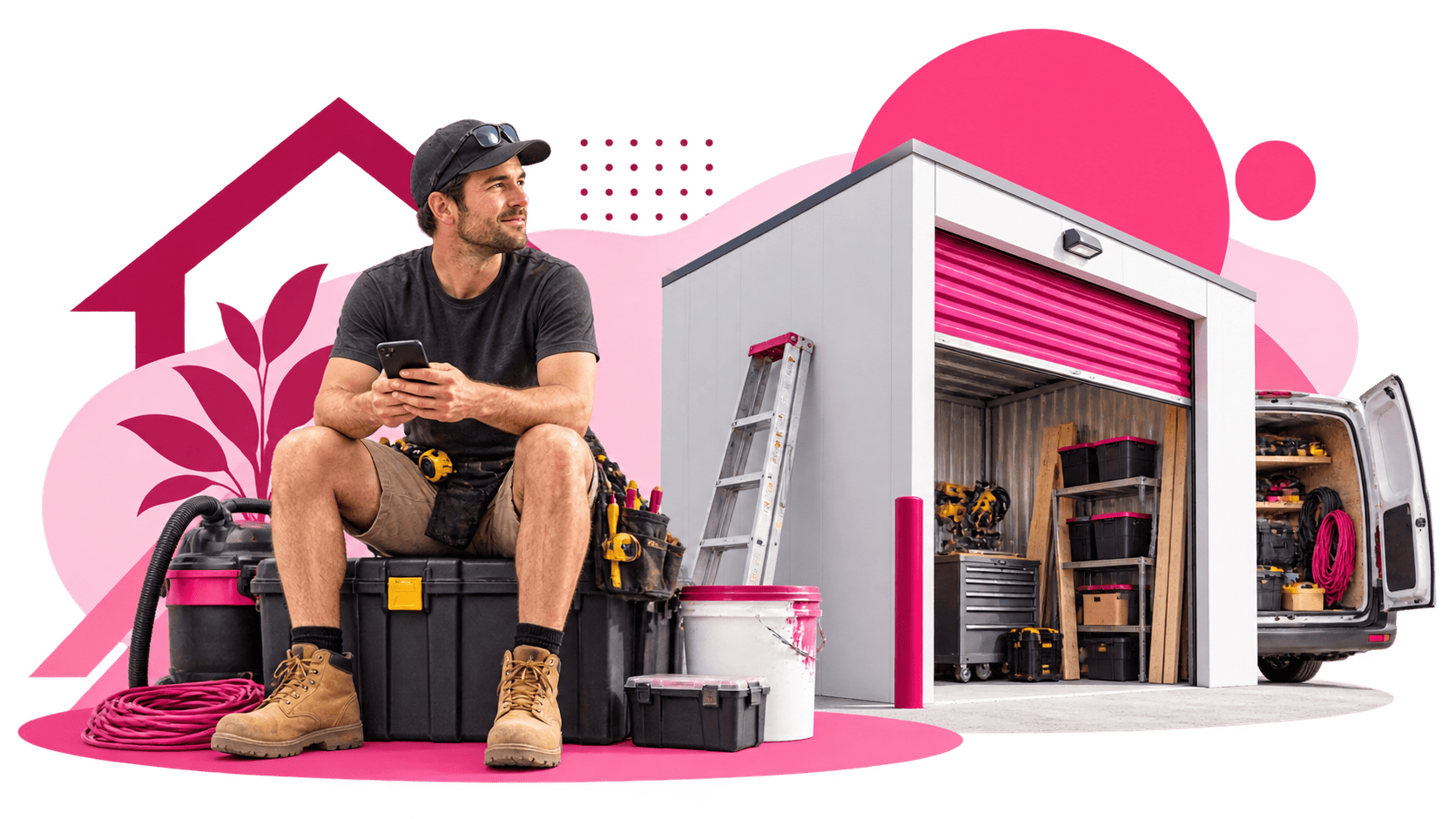 A customer loading a storage unit